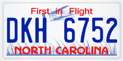 NC license plate DKH6752