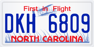 NC license plate DKH6809