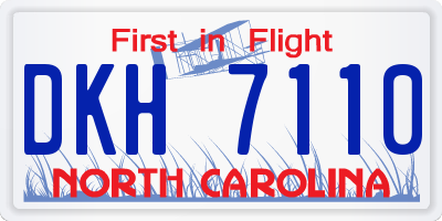 NC license plate DKH7110