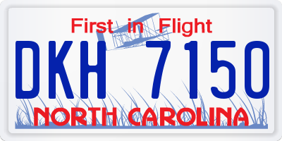 NC license plate DKH7150