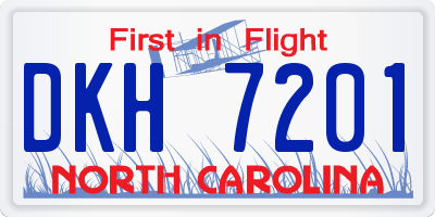 NC license plate DKH7201