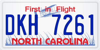 NC license plate DKH7261