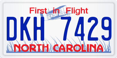 NC license plate DKH7429