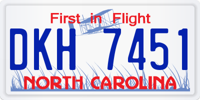 NC license plate DKH7451