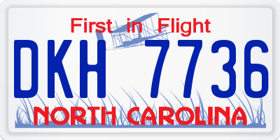 NC license plate DKH7736