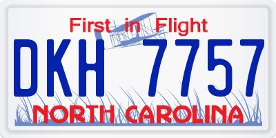 NC license plate DKH7757