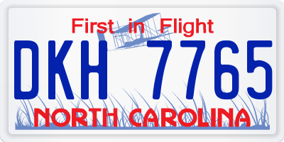 NC license plate DKH7765