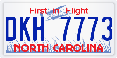 NC license plate DKH7773