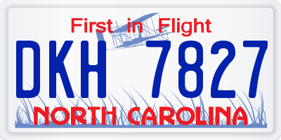 NC license plate DKH7827