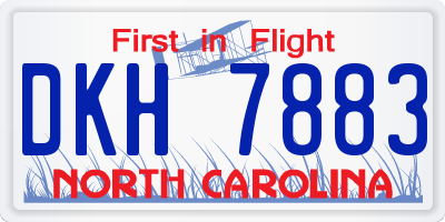 NC license plate DKH7883