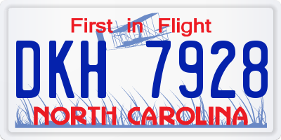 NC license plate DKH7928