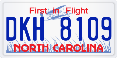 NC license plate DKH8109