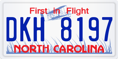 NC license plate DKH8197