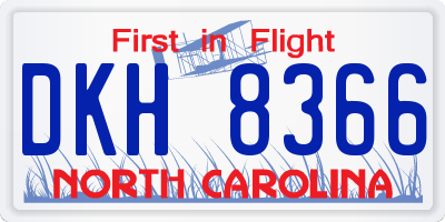 NC license plate DKH8366