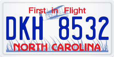 NC license plate DKH8532
