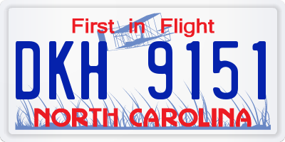 NC license plate DKH9151