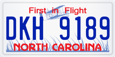 NC license plate DKH9189