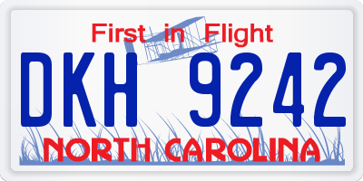 NC license plate DKH9242