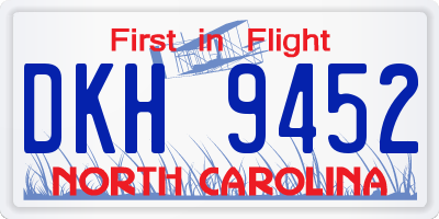 NC license plate DKH9452