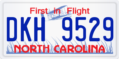 NC license plate DKH9529