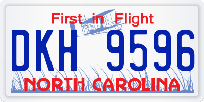 NC license plate DKH9596