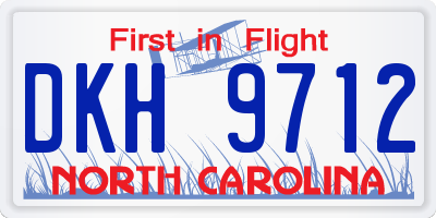NC license plate DKH9712