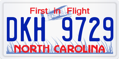 NC license plate DKH9729