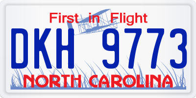 NC license plate DKH9773