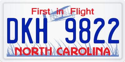 NC license plate DKH9822