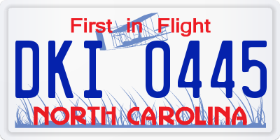 NC license plate DKI0445