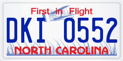 NC license plate DKI0552