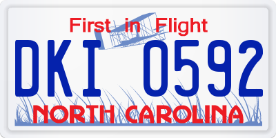 NC license plate DKI0592