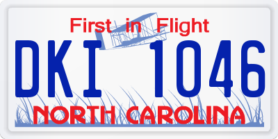 NC license plate DKI1046