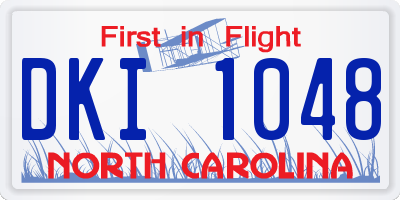 NC license plate DKI1048