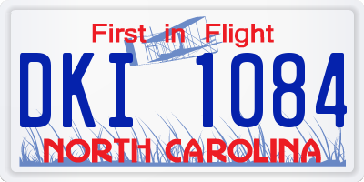 NC license plate DKI1084