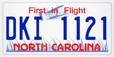 NC license plate DKI1121