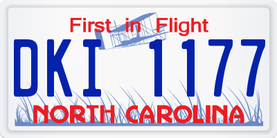 NC license plate DKI1177