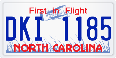 NC license plate DKI1185