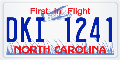NC license plate DKI1241