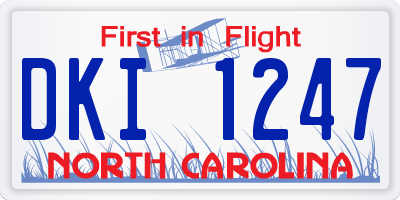NC license plate DKI1247