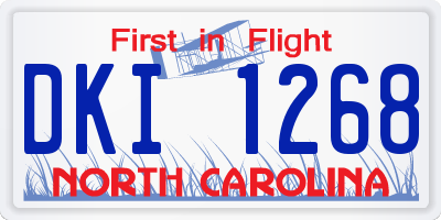 NC license plate DKI1268
