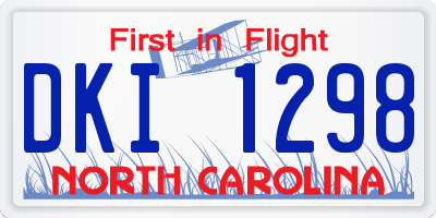 NC license plate DKI1298