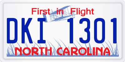 NC license plate DKI1301