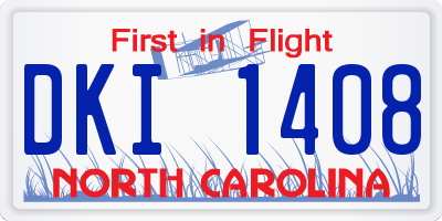 NC license plate DKI1408