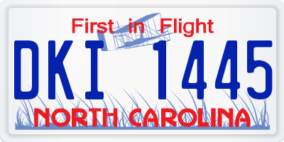 NC license plate DKI1445