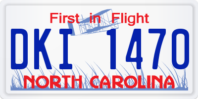 NC license plate DKI1470