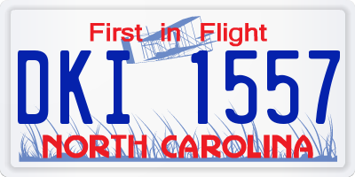 NC license plate DKI1557