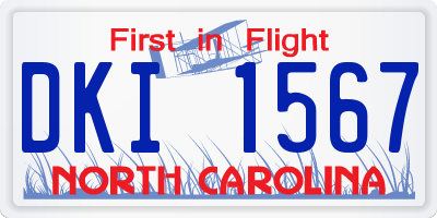 NC license plate DKI1567