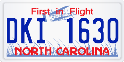 NC license plate DKI1630