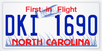 NC license plate DKI1690